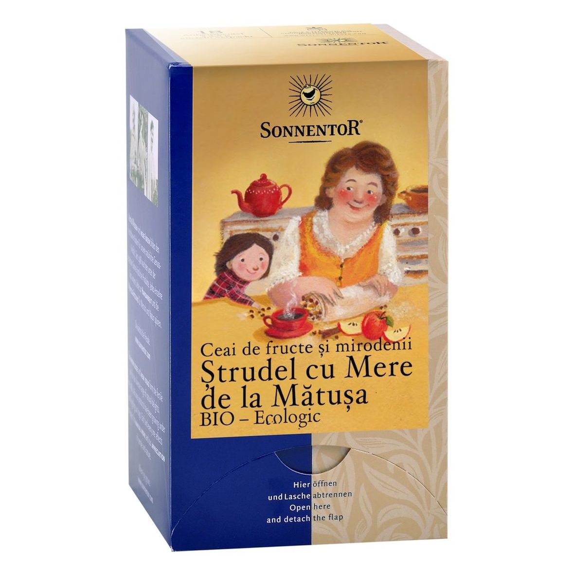 Ceai de Fructe si Mirodenii Eco Strudel cu Mere de la Matusa, 18 plicuri, Sonnentor