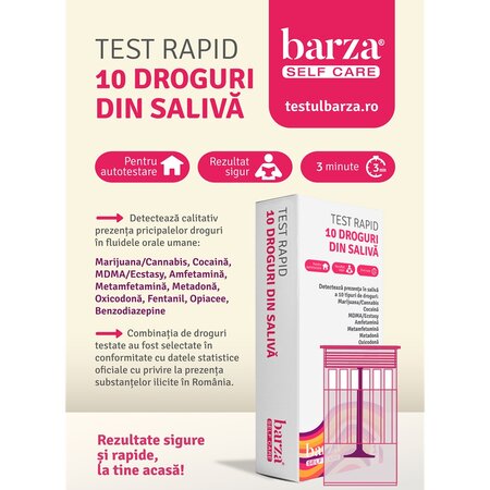 Test rapid din saliva 10 droguri, 1 bucata, Self Care 718577
