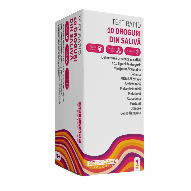 Test rapid din saliva 10 droguri, 1 bucata, Self Care