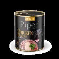 Hrana umeda cu inimi de pui si spanac pentru caini, 800 g, Piper