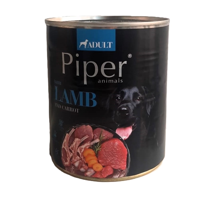 Hrana umeda cu miel si morcovi pentru caini, 800 g, Piper