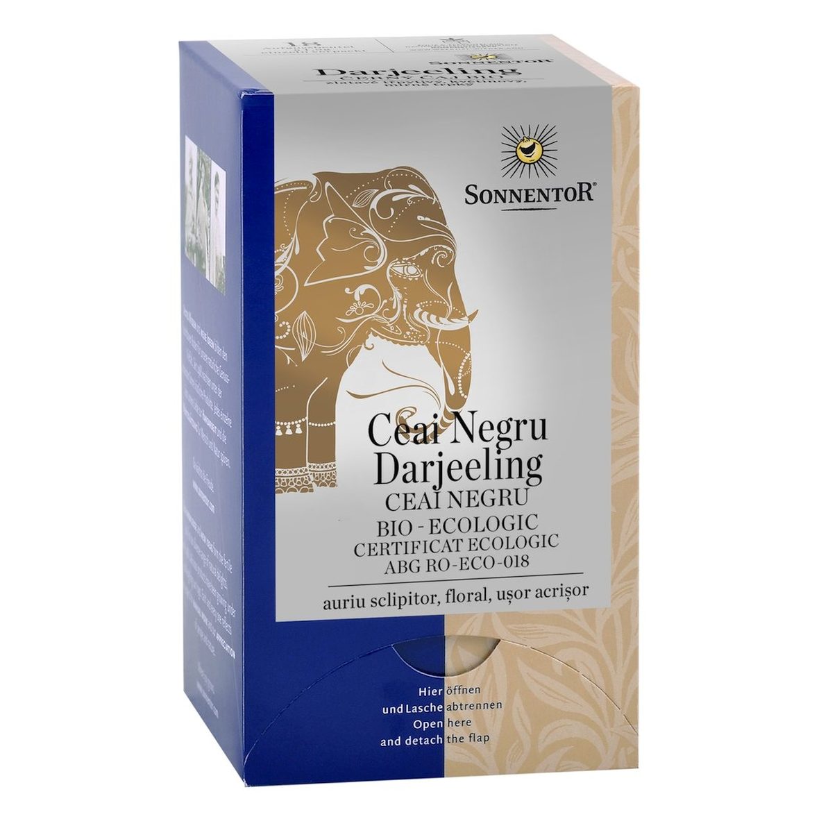 Ceai negru Bio Darjeeling, 18 plicuri, Sonnentor