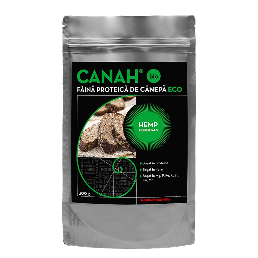 Faina proteica de canepa ECO, 300 g, Canah