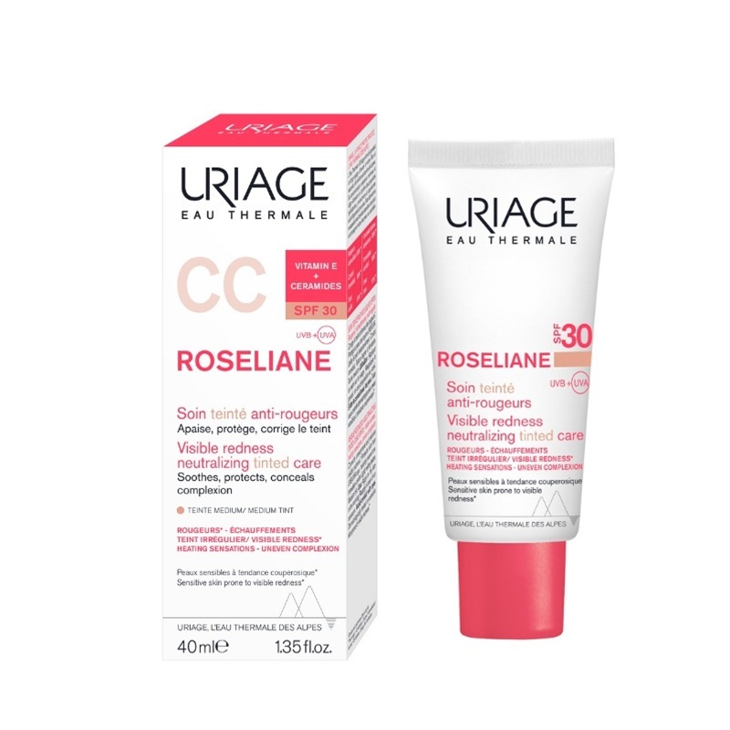 Crema CC anti-roseata cu SPF30 Roseliane, 40 ml, Uriage