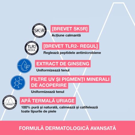 Crema CC anti-roseata cu SPF30 Roseliane, 40 ml, Uriage 658841