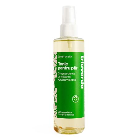 Tonic pentru par cu proteina de matase si keratina vegetala, aroma de cirese, 200 ml, Trio Verde