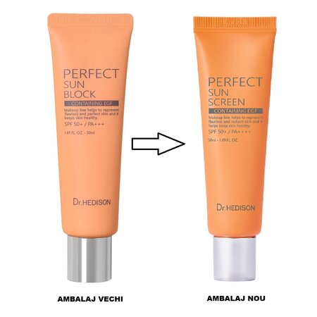 Crema hidratanta pentru fata cu protectie solara SPF 50+ PA++++ Perfect Sunscreen, 50 ml, Dr Hedison 725214
