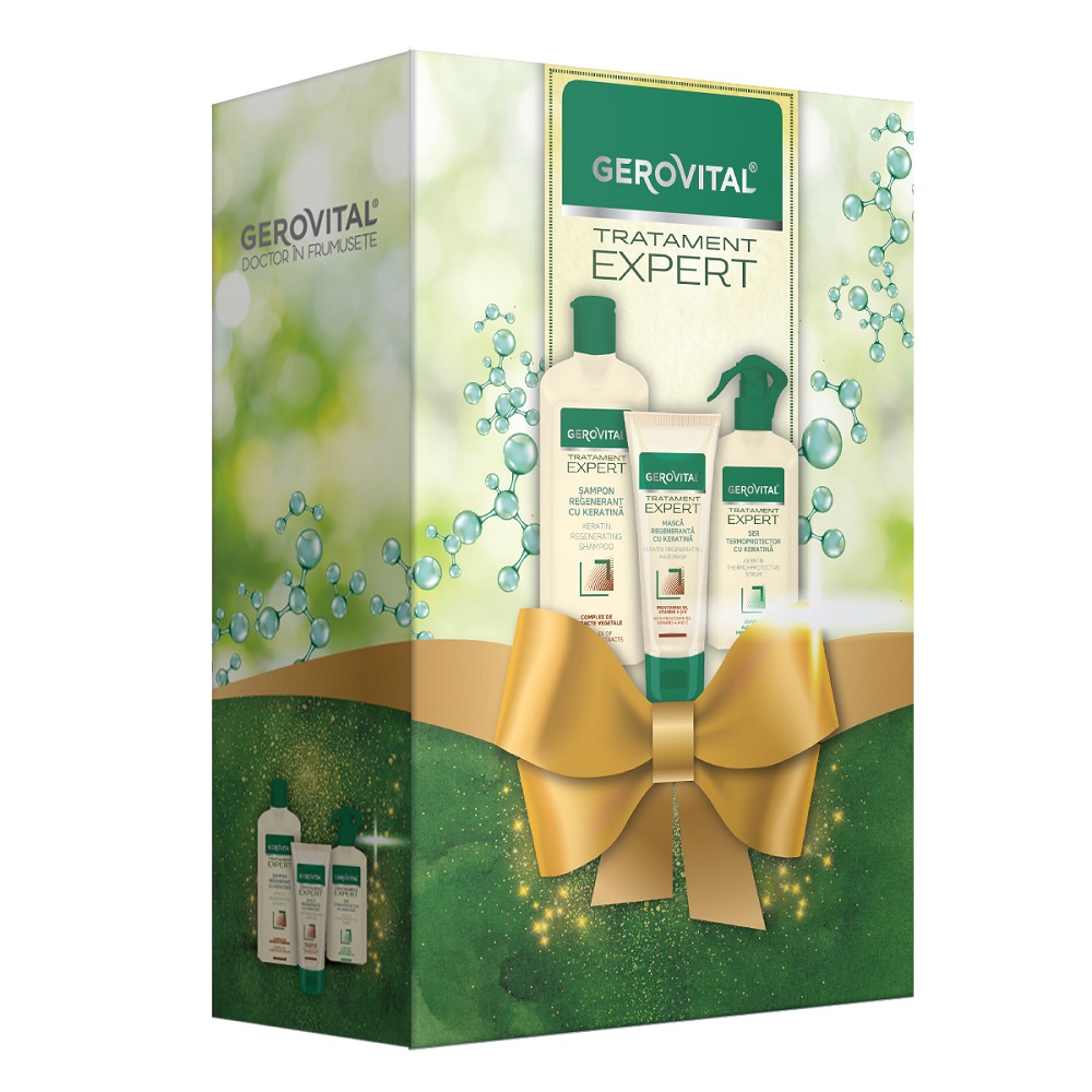 Set Tratament Expert Sampon, 250 ml + Masca, 150 ml + Ser, 150 ml, Gerovital