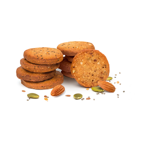 Cookies cu migdale,seminte de dovleac, chia si in, 80 g, The Beginnings 582844