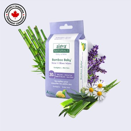 Servetele umede din fibre de bambus pentru respiratie usoara, 30 bucati, Aleva Naturals 621661