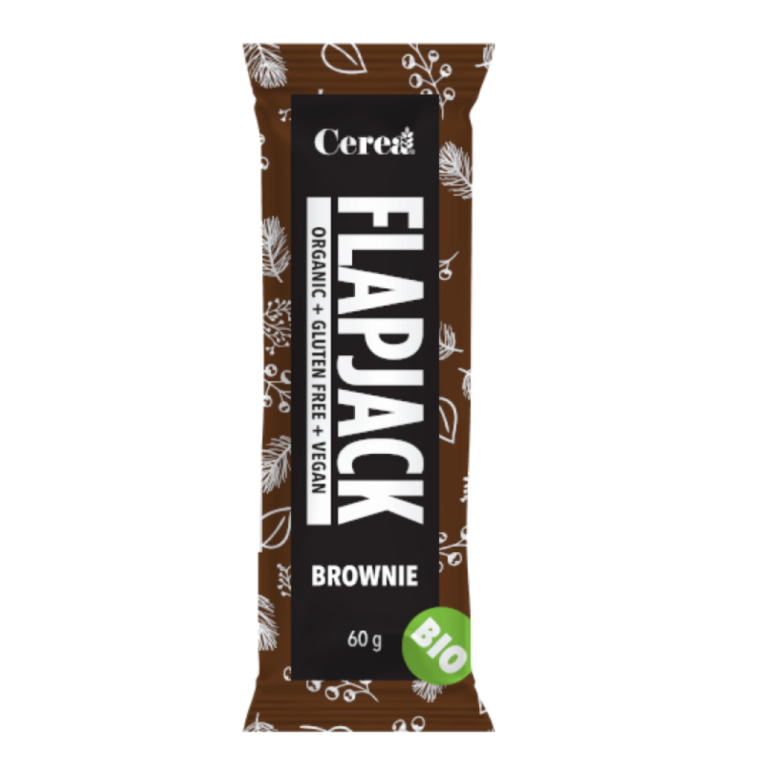 Baton ecologic Brownie Flapjack, vegan, fara gluten, 60 g, Cerea