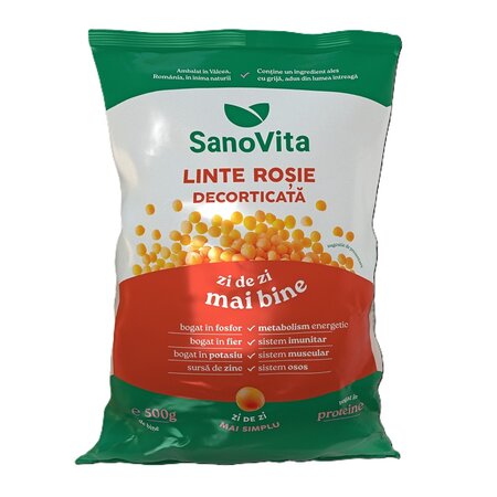 Linte rosie decorticata, 500 g, Sanovita