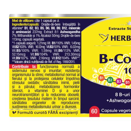 B-Complex 100, 60 capsule, Herbagetica 688586