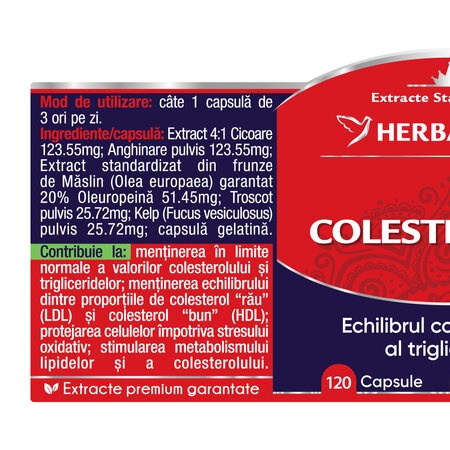 Colesteronat, 120 capsule, Herbagetica 688542