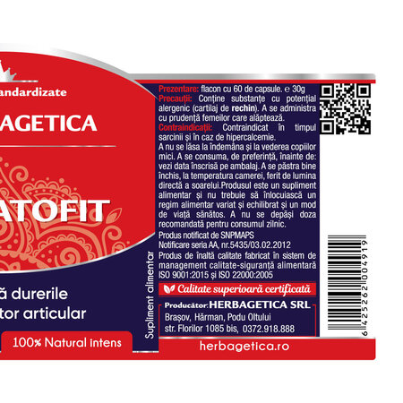 Reumatofit, 60 capsule, Herbagetica 688819