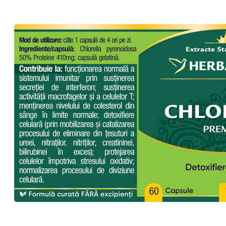 Chlorella, 60 capsule, Herbagetica 688486