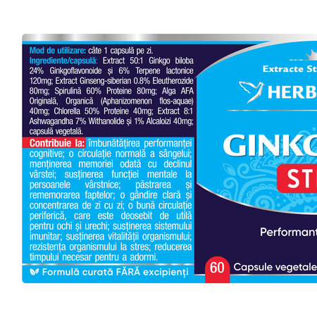 Ginkgo 120 Stem, 60 capsule, Herbagetica 688695
