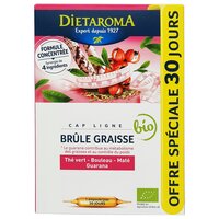 Arderea Grasimilor, Extract de guarana, ceai verde Arderea grasimilor, Bio, 30 fiole, Laboratoires Dietaroma