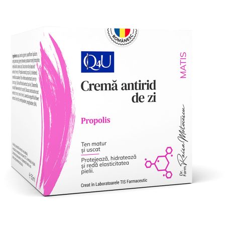 Crema antirid de zi cu propolis Matis Q4U, 50 ml, Tis Farmaceutic