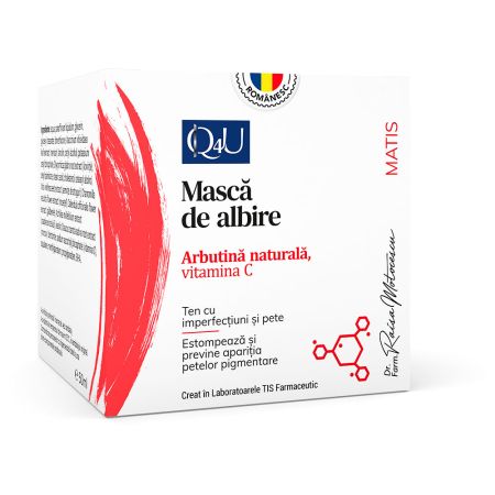 Masca de albire cu merisor si Vitamina C Matis Q4U, 50 ml, Tis Farmaceutic