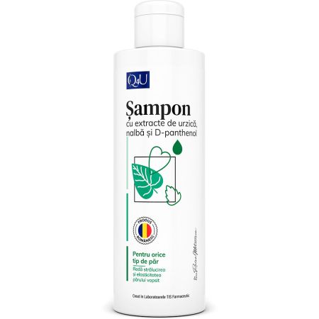 Sampon cu extract de urzica, nalba si D-panthenol Q4U, 250 ml, Tis Farmaceutic
