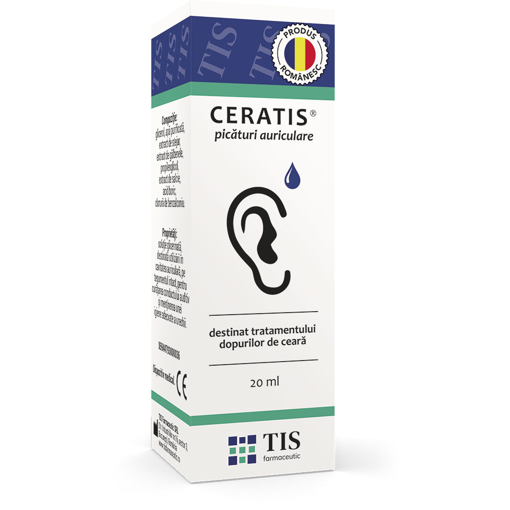 Ceratis picaturi auriculare, 20 ml, Tis Farmaceutic