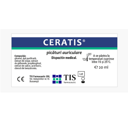 Picaturi auriculare Ceratis, 20 ml, Tis Farmaceutic 746092