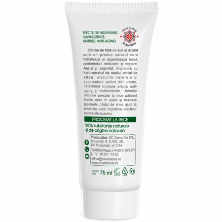 Crema de fata cu argint si aur coloidal, 75 ml, Vivanatura 710011