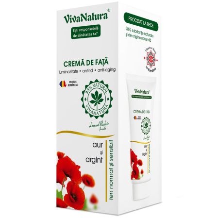 Crema de fata cu argint si aur coloidal, 75 ml, Vivanatura