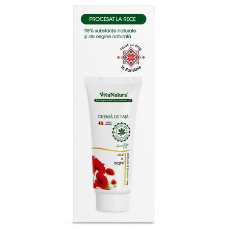 Crema de fata cu argint si aur coloidal, 75 ml, Vivanatura 710009