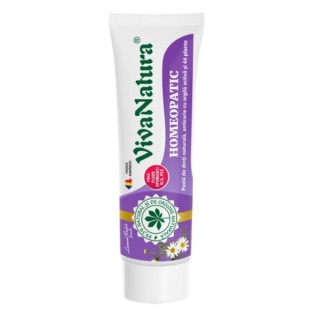 Pasta de dinti cu argila si 44 plante Homeopatic, 50 ml, Vivanatura 709503