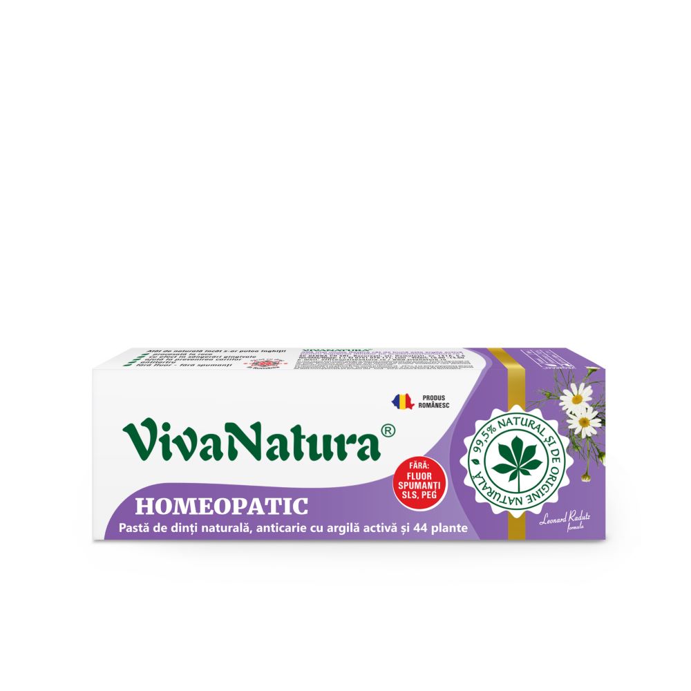 Pasta de dinti Homeopatic, 50 ml, Vivanatura