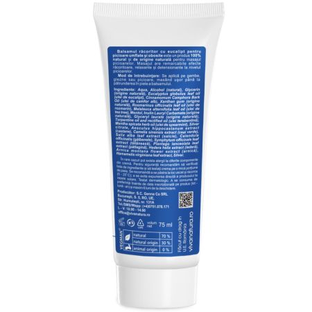 Balsam racoritor cu eucalipt pentru picioare obosite, 75 ml, Vivanatura 709973