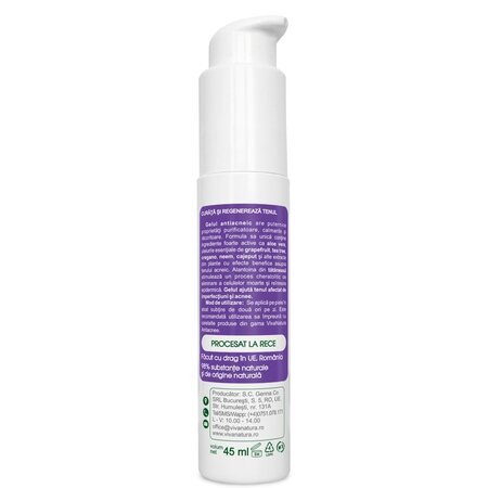 Gel antiacneic cu ulei de tea tree, 50 ml, Vivanatura 710061