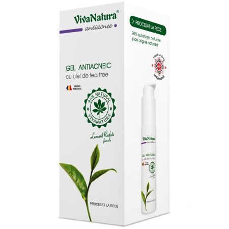 Gel antiacneic cu ulei de tea tree, 50 ml, Vivanatura