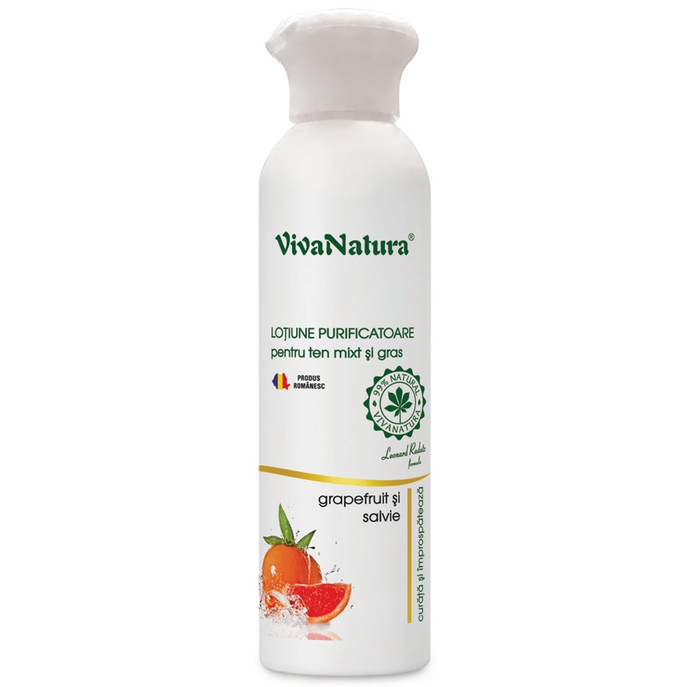 Lotiune purificatoare pentru ten mixt si gras, 150 ml, Vivanatura