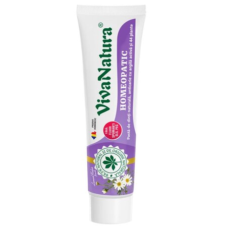 Pasta de dinti cu argila si 44 plante Homeopatic, 80 ml, Vivanatura 709669