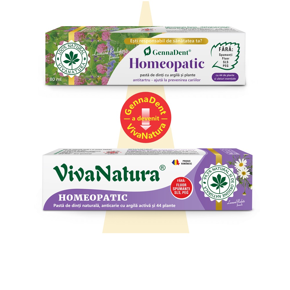 Pasta de dinti Homeopatic, 80 ml, Vivanatura