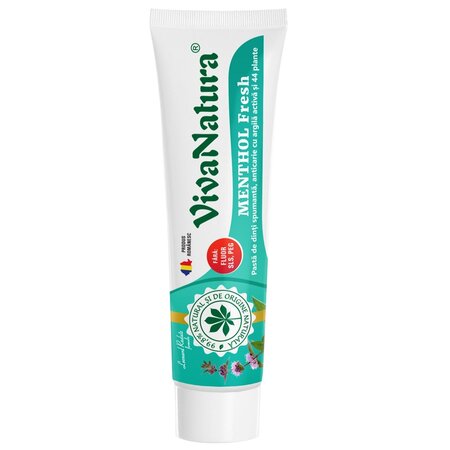 Pasta de dinti naturala cu argila si plante Menthol Fresh, 80 ml, Vivanatura 709651