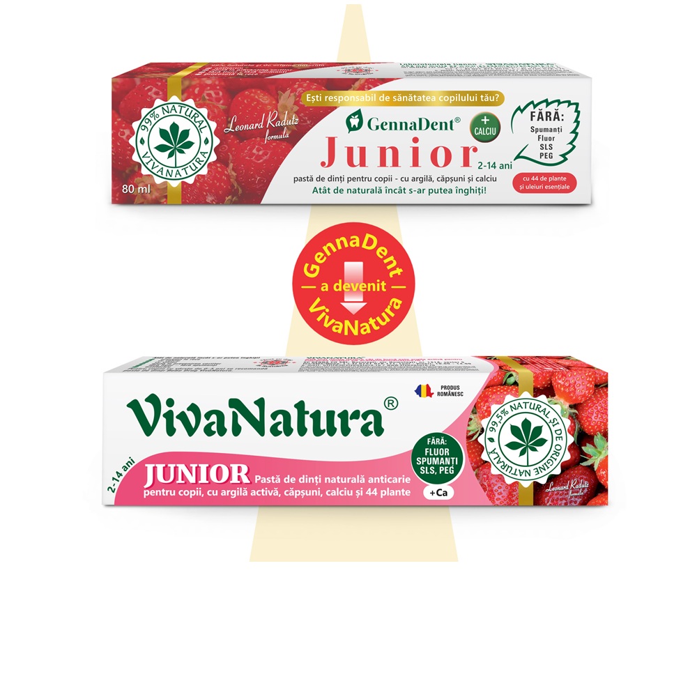 Pasta de dinti pentru copii cu argila si capsuni Junior, 80 ml, Vivanatura