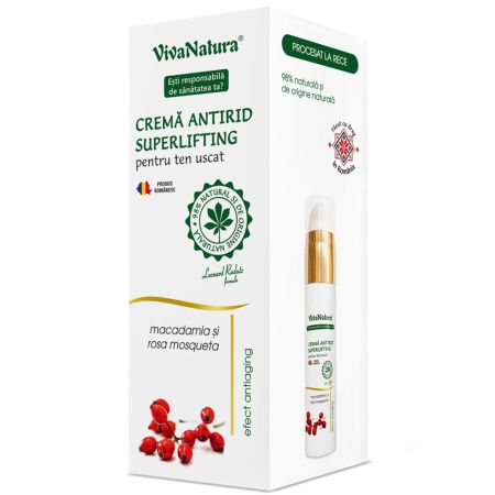 Crema antirid superlifting pentru ten uscat, 45 ml, Vivanatura