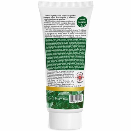 Crema activa cu Untul-Pamantului si petrol Lyber, 75 ml, Vivanatura 709899