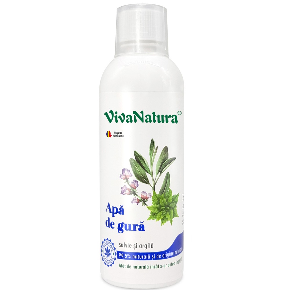 Apa de gura cu salvie si argila, 500 ml, Vivanatura