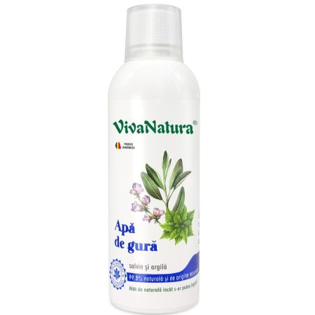 Apa de gura cu salvie si argila, 500 ml, Vivanatura