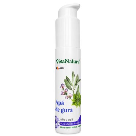Apa de gura cu salvie si argila, 45 ml, Vivanatura