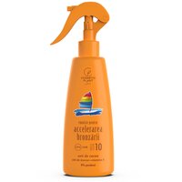 Emulsie pentru accelerarea bronzarii SPF 10 cu unt de cacao, ulei de morcov si vitamina E, 200 ml, Cosmetic Plant