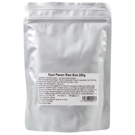 Nuci pecan raw bio, 250 g, Obio 610307