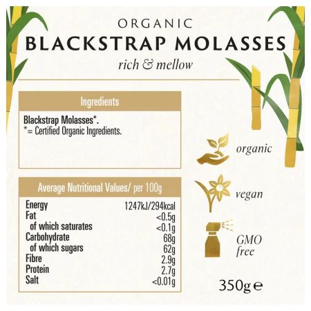 Sirop de melasa bio, 350 g, Biona 655762