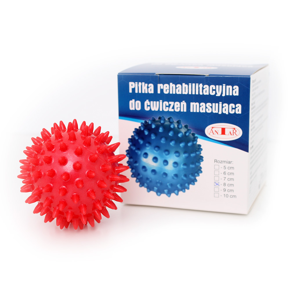 Minge de masaj pentru recuperare, culoare rosu Antar, 8 cm, 1 bucata, Biogenetix