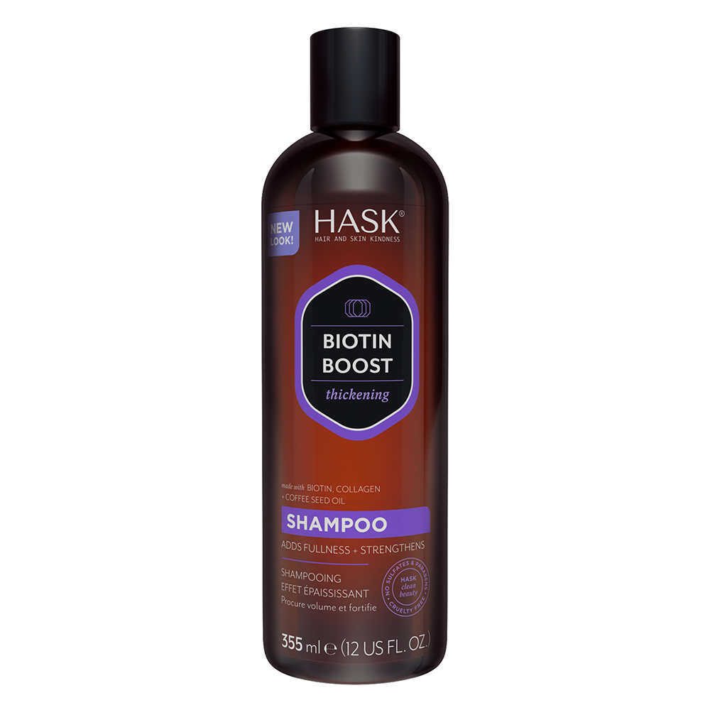 Sampon cu biotina, colagen si cafea pentru volum Biotin Boost, 355 ml, Hask